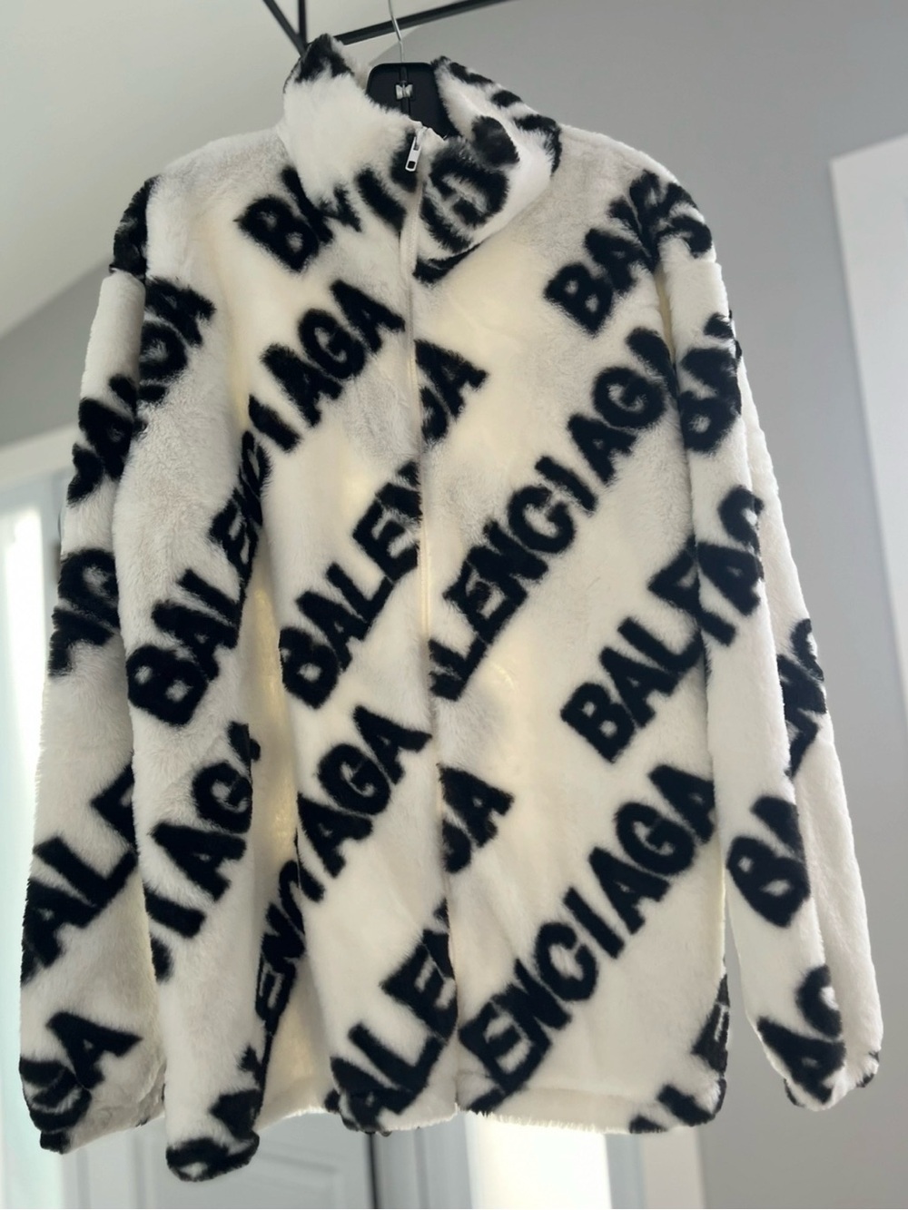 Designer Black & White fleece Jacket